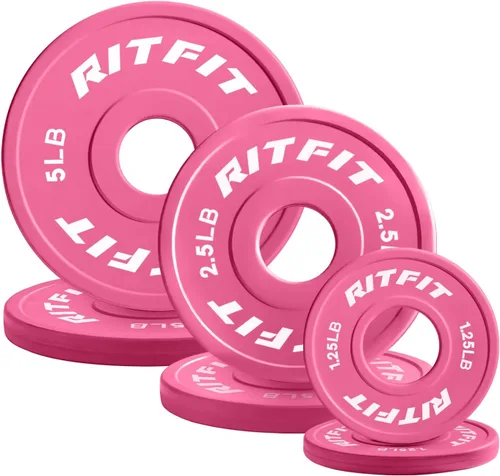 Vista 14 de RitFit Fractional Weight Plates, Rubber Coated Color Coded for Home Gym Rubber Coated with ±10g Accuracy, Color Coded for Quick ID, Progressive