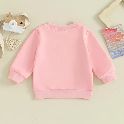Vista 49 de Traje de San Valentín para bebé, niña, niño, traje de San Valentín, sudadera de manga larga con estampado de corazón