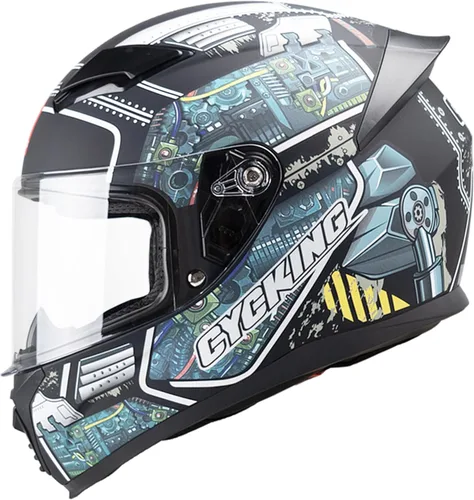 Vista 18 de Casco de motocicleta de cara completa, aprobado por DOT, casco de bicicleta de calle para adultos, hombres y mujeres, carcasa de ABS con visera