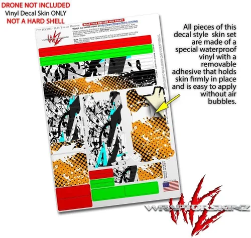 Vista 4 de Skin Decal Wrap 2 Pack para DJI Ryze Tello Drone Baja 0018 Neon Teal Drone no incluido