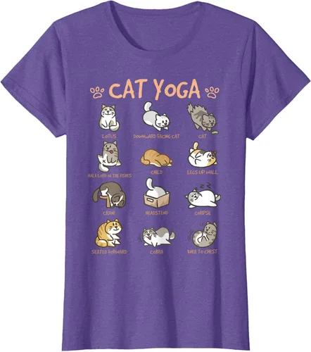 Vista 27 de Cat Yoga Poses Cats Practicing Mindfulness Meditación Kitten - Camiseta, Negro, S