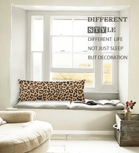 Vista 6 de Funda de almohada corporal de leopardo con diseño de piel de animales salvajes, con estampado de guepardo, funda de almohada larga con cremallera