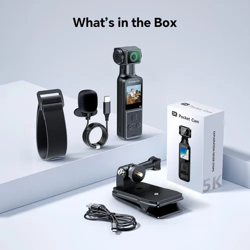 Vista 9 de BOBLOV Cámara corporal 5K con micrófono, cámara de vlogging W5, 5K/15FPS y 4K/60FPS con lente giratoria de 270°, soporte de micrófono externo
