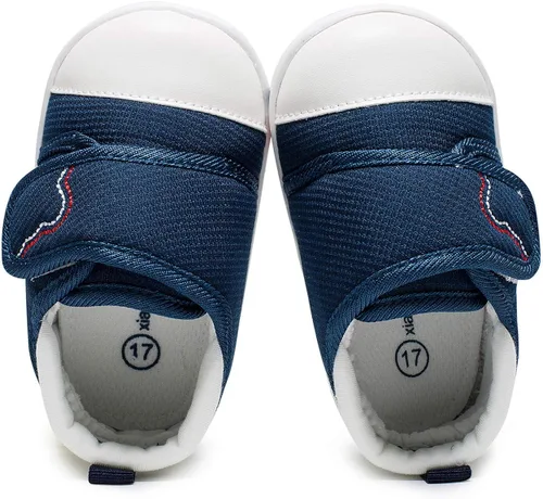 Vista 4 de HLMBB Zapatos de caminar para bebés y niñas, niños y bebés, oso pequeño de 9, 12, 18, 24 meses, para pre-caminar, suela de goma dura de malla