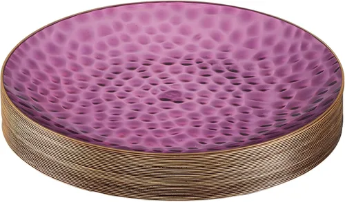 Vista 31 de PLASTICPRO Paquete de 30 platos de plástico martillado, platos de plástico desechables pesados, elegantes platos de fiesta transparentes martillados
