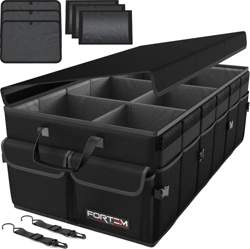 Vista 10 de FORTEM Organizador de maletero para SUV, organizador de maletero de automóvil, almacenamiento plegable, accesorios de coche para mujeres y hombres