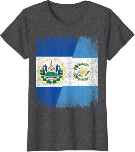 Vista 6 de Camiseta Half El Salvador Bandera de Guatemala con raíces guatemaltecas