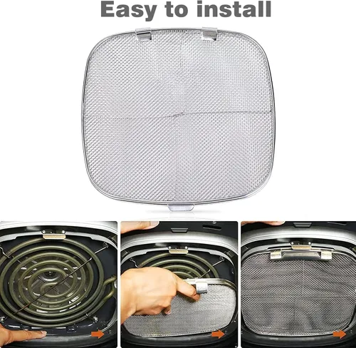 Vista 5 de Escudo de salpicaduras de acero inoxidable para parrilla interior Ninja Foodi AG301 Accesorios de pantalla de salpicaduras de malla fina