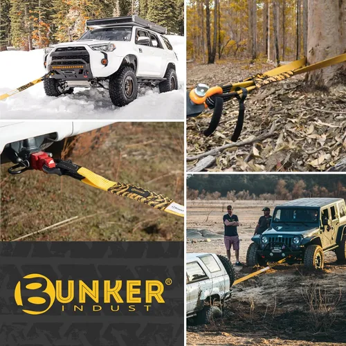 Vista 8 de BUNKER INDUST Correa de Remolque de Servicio Pesado, Correa de Cabrestante Tree Saver de 3 pulgadas x 10 pies, Correas de Recuperación de 35,000