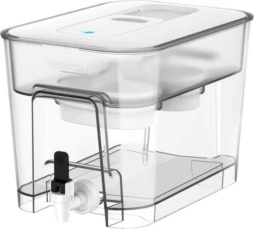 Vista 10 de Waterdrop WFD-22L - Dispensador de filtro de agua grande con 4 filtros, jarra de filtro de agua de 40 tazas, larga vida útil de 200 galones, reduce