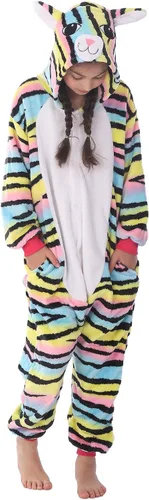Vista 3 de Disfraz de franela para niños, disfraz de Halloween, Pascua, animales, cosplay para niñas y niños, una pieza