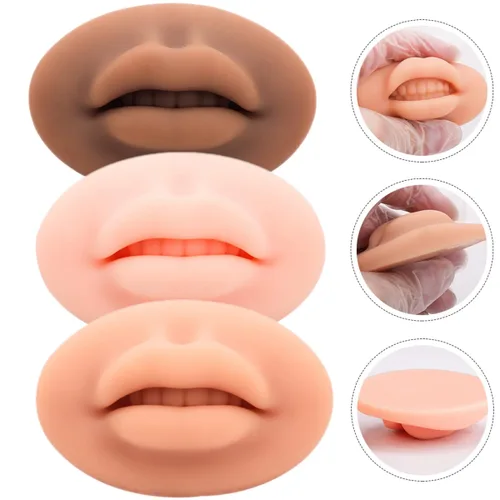 Vista 2 de Balacoo 3 piezas de silicona máscara de labios de maquillaje cosas de labios accesorios de maquillaje dermografos micropigmentacion labios