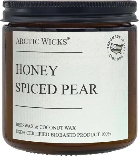 Vista 28 de Macarrón de Almendra Velas Perfumadas Arctic Wicks de Coco y Cera de Abeja Vela de Ámbar No Tóxica de 16oz para Decoración de Otoño