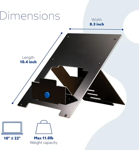 Vista 5 de R-Go Riser - Soporte ergonómico para laptop, aluminio ultrafino, elevador portátil ajustable para escritorio, compatible con MacBook de 10-22