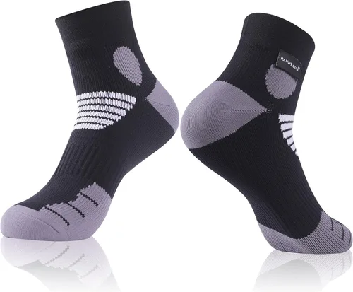 Vista 16 de RANDY SUN Waterproof Socks, Unisex Cycling/Hunting/Fishing/Running Ankle Socks 1&2 Pair 1 par de calcetines negros y grises.