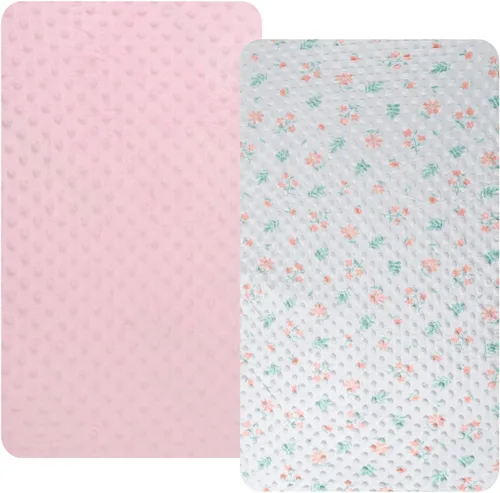 Vista 19 de Dot - Juego de sábanas para moisés, paquete de 2 sábanas elásticas ajustables para cuna, ultra suaves, ajuste universal, almohadilla rectangular