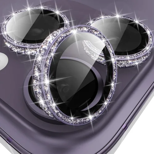 Vista 10 de YWXTW Protector de lente de cámara para iPhone 15/15 Plus/16e/ 17e, anillo de metal antiarañazos individual protector de pantalla de vidrio templado