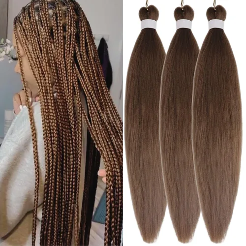 Vista 129 de Cabello trenzado para niños preestirado de 16 pulgadas, color negro para niños, trenzas sin nudos
