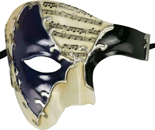 Vista 10 de Thmyo Half Face - Máscara de mascarada de carnaval veneciano para hombre, diseño vintage de Phantom of the Opera
