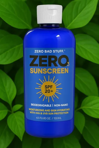 Vista 8 de ZERO SPF 20 Protector solar natural, protector solar UVA/UVB para deporte y uso diario, loción solar amigable con los arrecifes de coral, fabricado