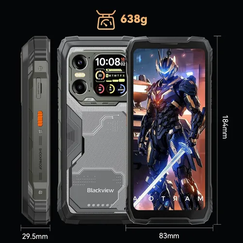 Vista 9 de Blackview XPLORE 1 AI 5G - Teléfono resistente desbloqueado Android 15, batería de 20000mAh 36GB+256GB/TF 2TB, teléfono inteligente resistente