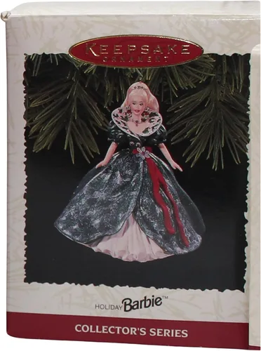 Vista 2 de Adorno de recuerdo, Barbie de vacaciones, serie de coleccionista, tercero en la serie Barbie de vacaciones. Hecho a mano, fechado en 1995