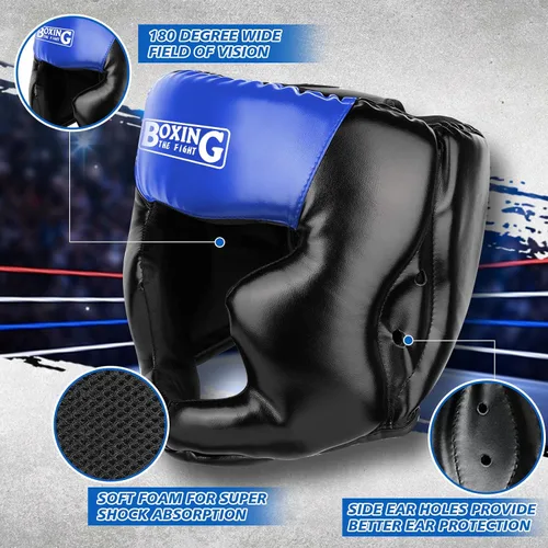 Vista 3 de YORWHIN Sparring Head Guard with Gloves - Boxing Safety Headgear for MMA, Kickboxing, Muay Thai & Boxing - Adult & Kids