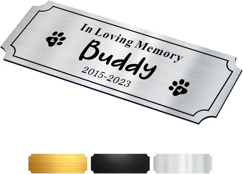 Vista 13 de Placas de Nombre Grabadas 1" x 3" Placa de Nombre para Urna Grabada Placas de Trofeo Placas de Nombre para Urnas Placas de Latón Grabadas