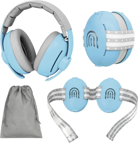 Vista 12 de Auriculares ajustables 2 en 1 con cancelación de ruido para bebés y niños pequeños Blanco