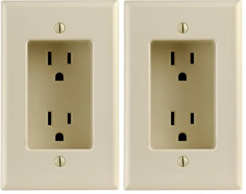 Vista 4 de Leviton 689-1 receptáculo doble empotrable de una banda Blanco