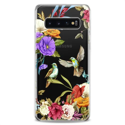 Vista 14 de Funda compatible con Samsung A91 A54 A52 A51 A50 A20 A11 A12 A13 A14 A03s A02s Floral Green Roses Vintage Slim Fit Flowers Cute Blue Print Pink