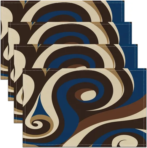 Vista 30 de Modern Circles - Juego de 4 manteles individuales de 12 x 18 pulgadas, patrón geométrico abstracto, decorativo, para niños, adolescentes y adultos