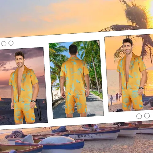 Vista 7 de Ruleewe Disfraz de muñeca para adultos, hombres y mujeres, película 2023, cosplay, playa, trajes, camisa, pantalones cortos, trajes para Halloween