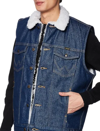 Vista 3 de Wrangler Chaleco de mezclilla con forro Sherpa para hombre