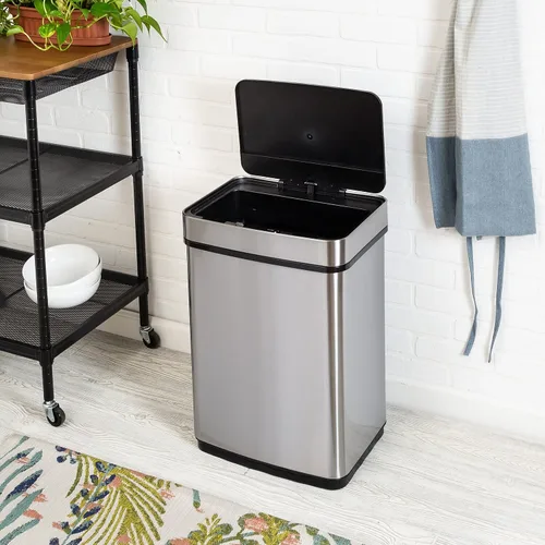 Vista 3 de Honey-Can-Do Bote de basura con sensor SS 50L TRS-08414 Plata