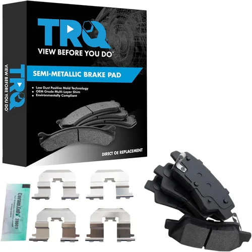Vista 141 de TRQ Pastillas de freno delanteras semi metálicas compatibles con Ford Expedition 2018-2021 F-150 2018-2020 Lincoln Navigator 2018-2022