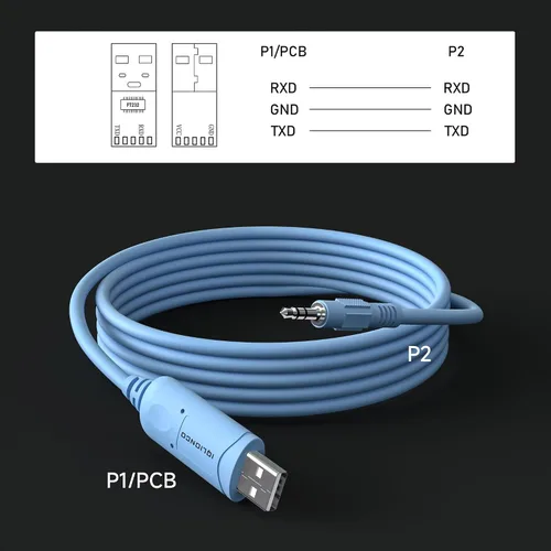 Vista 5 de Cable de programación USB RS232 de 6 pies a 0.138 in, USB a 0.138 in para conector de audio AJ Cable de programación compatible con Windows, Linux
