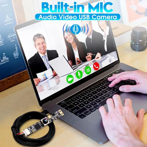 Vista 5 de ELP Cámara USB de enfoque automático de 16 MP con micrófono para computadora Mini UVC USB2.0 Lightburn Cámara Micro USB Seguridad PC Módulo de Lente