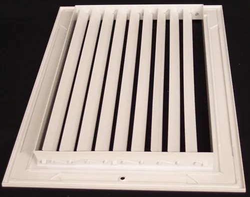 Vista 4 de Rejilla de aire de retorno / suministro ajustable de aluminio, rejilla de aire HVAC de control total, dirección de flujo de aire horizontal