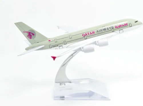 Vista 5 de TANG DYNASTY (TM) 1:400 6.3 in Autobús A380 Qatar Airways Avión Metal Avión Modelo Avión Avión Juguete