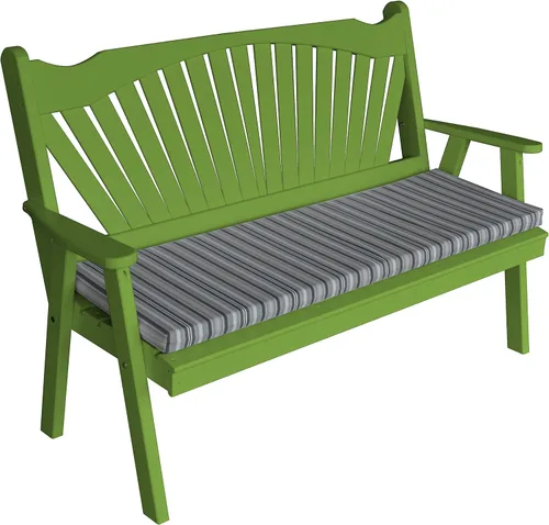 Vista 13 de Furniture Barn USA Pine - Banco de jardín Fanback de 4 pies, color negro