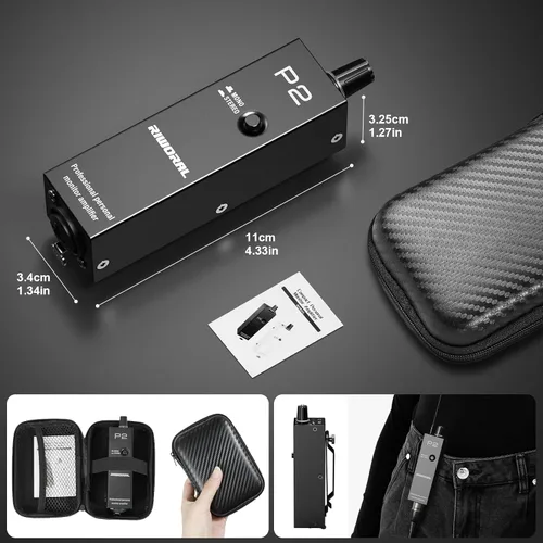 Vista 6 de battey amplificador personal portátil amplificador de auriculares analógico estéreo auriculares amplificador de control de volumen amplificador