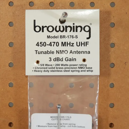 Vista 7 de Browning® BR-176-S Antena UHF de 200 vatios de 450 MHz a 470 MHz con ganancia de 3 dBd y montaje NMO