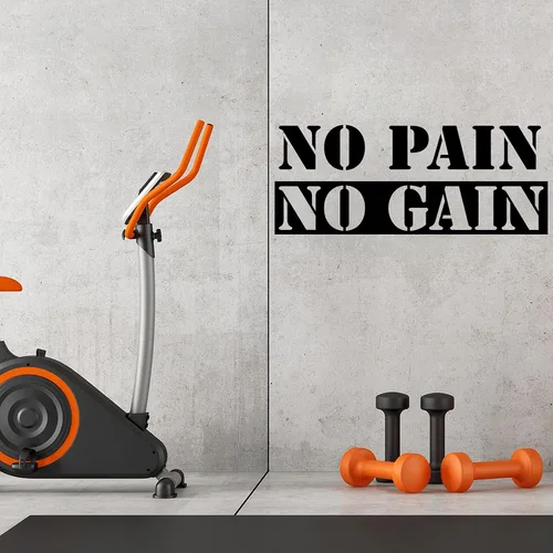 Vista 5 de 2 hojas de calcomanías de pared para gimnasio, sin dolor, sin ganancia, para gimnasio, abierto 24/7, etiqueta de motivación, cita inspiradora, gran
