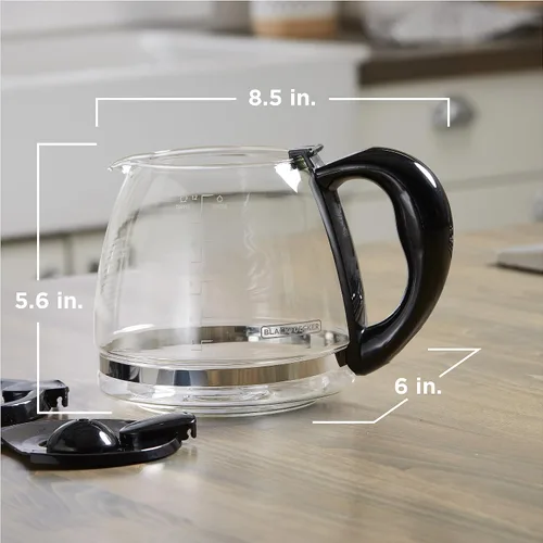 Vista 7 de BLACK+DECKER - Jarra de repuesto TC1200B 12 tazas, Cristal, N/A, Negro