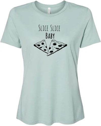 Vista 11 de Cute Women's Screen Printed Crew Neck Tee, Shirts With Sayings, Dusty Blue or Olive