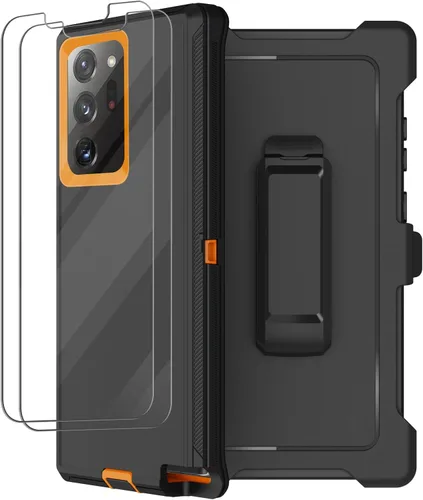 Vista 11 de Funda para Galaxy Note 20 Ultra con clip para cinturón, 2 protectores de pantalla, grado militar, cuerpo completo, resistente, a prueba de golpes