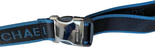 Vista 5 de Cooper - Bolsa bordada con logotipo de dos tonos y cinturón de cuero, Azul