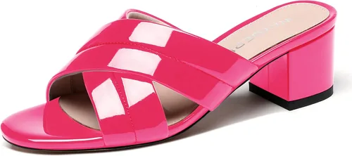 Vista 10 de WAYDERNS Sandalias de tacón bajo con puntera abierta y tacón bajo para mujer, de 2 pulgadas Beige