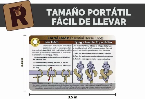 Vista 6 de ReferenceReady Tarjetas de Nudo de Caballo – Guía de Bolsillo para 19 Paquetes y Nudos de Montar a Caballo - Cosas de Caballo para Niñas y Niños